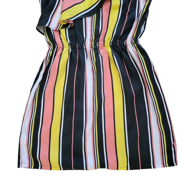 Guess Women's One Sleeve Multi-Color Stripes Knee Length Dress Size Medium - Picture 5 of 7